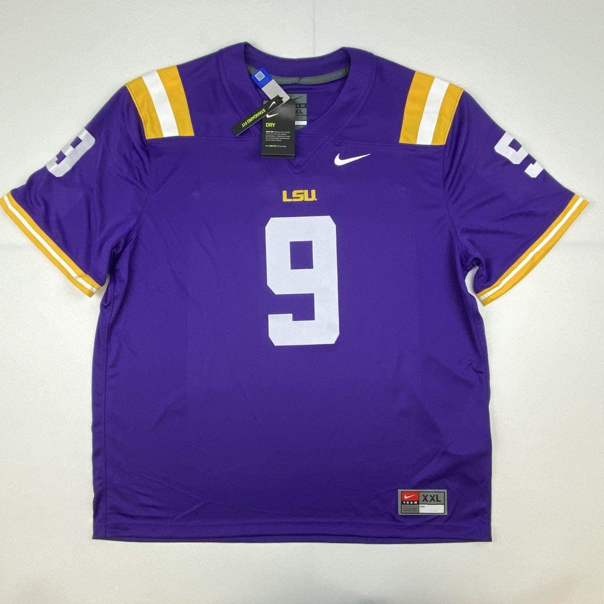 Autographed/Signed Joe Burrow LSU Tigers Purple Authentic Nike Game Football Jersey Fanatics COA