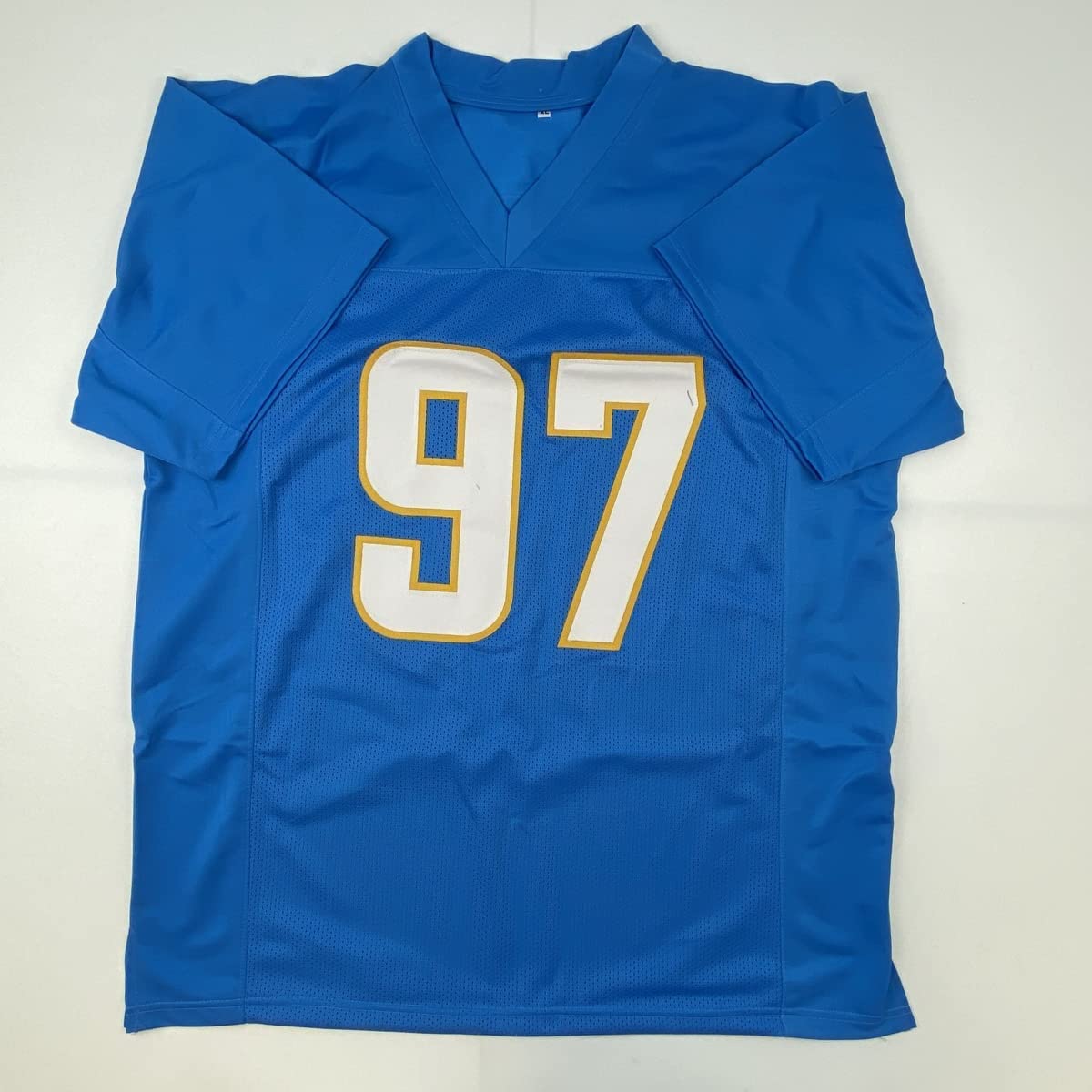 Autographed/Signed Joey Bosa #97 Los Angeles LA Powder Blue Football Jersey JSA COA