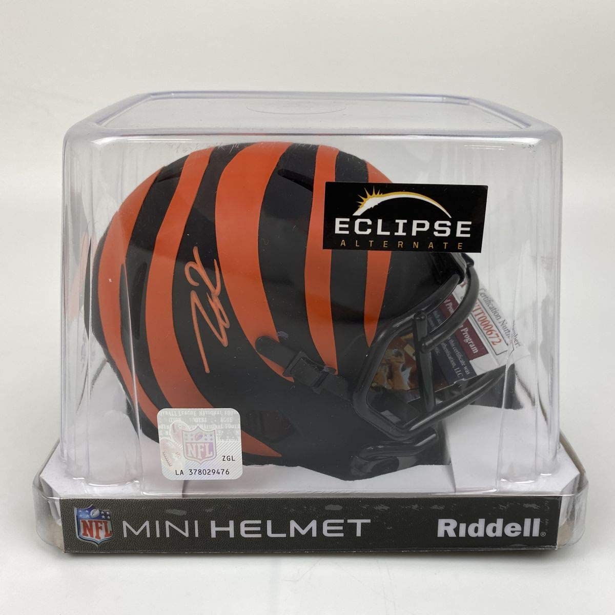 Autographed/Signed Tee Higgins Cincinnati Bengals Eclipse Mini Football Helmet JSA COA