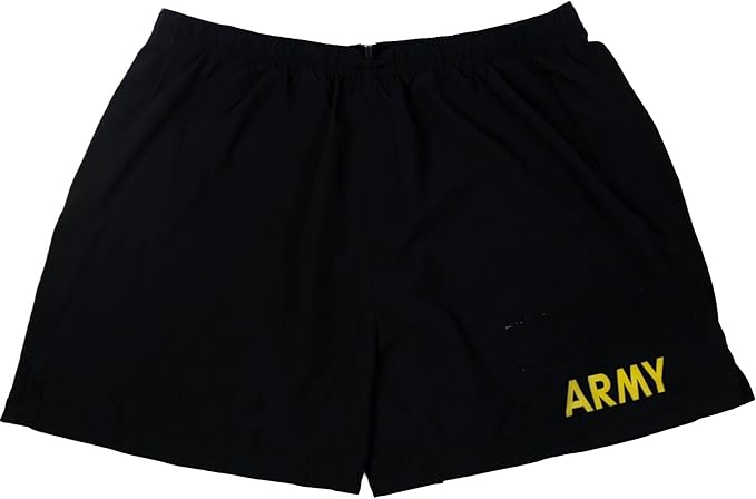 USGI Military Men's APFU Shorts Army Black and Gold PT Physical Fitness Trunks