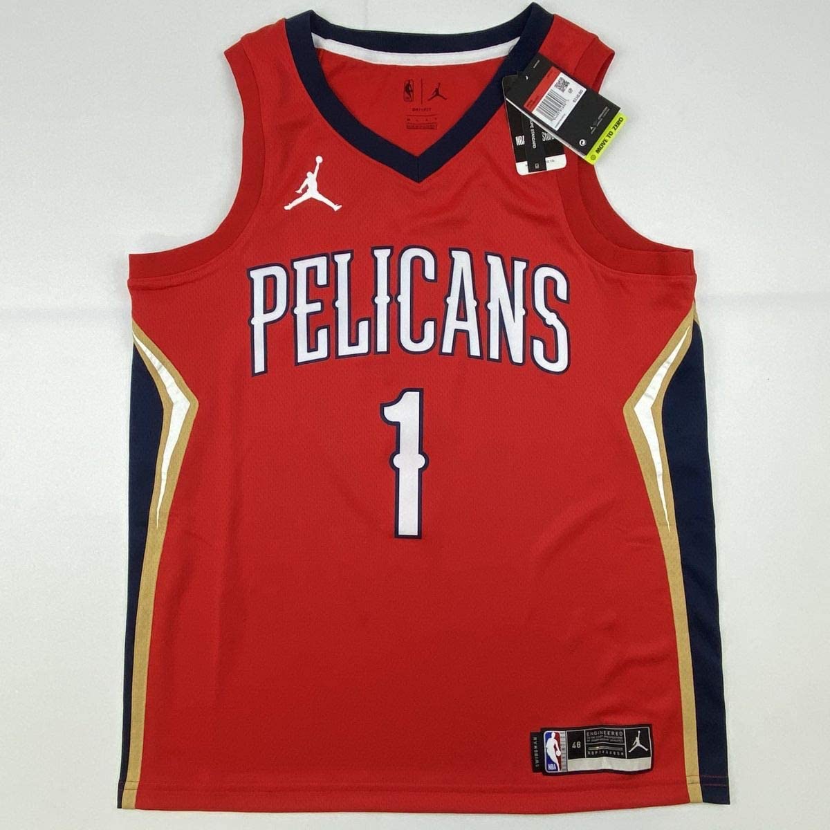 Autographed/Signed Zion Williamson New Orleans Pelicans Red Swingman Jordan Basketball Jersey Fanatics COA