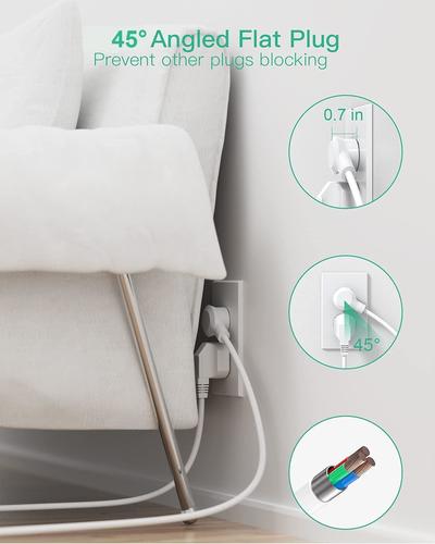Surge Protector Power Strip Tower, 12 Widely Outlets 4 USB Ports (1 USB C) 6ft