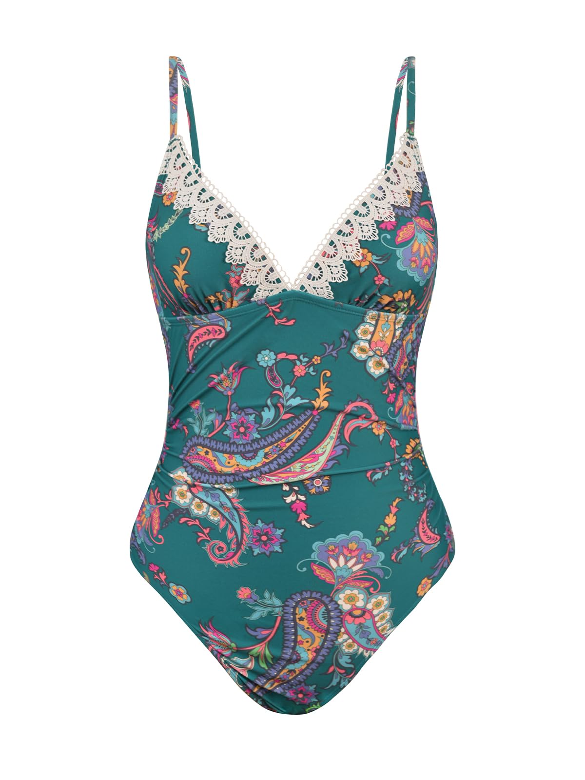 CUPSHE Women's One Piece Swimsuit Tummy Control V Neck Bathing Suits, M