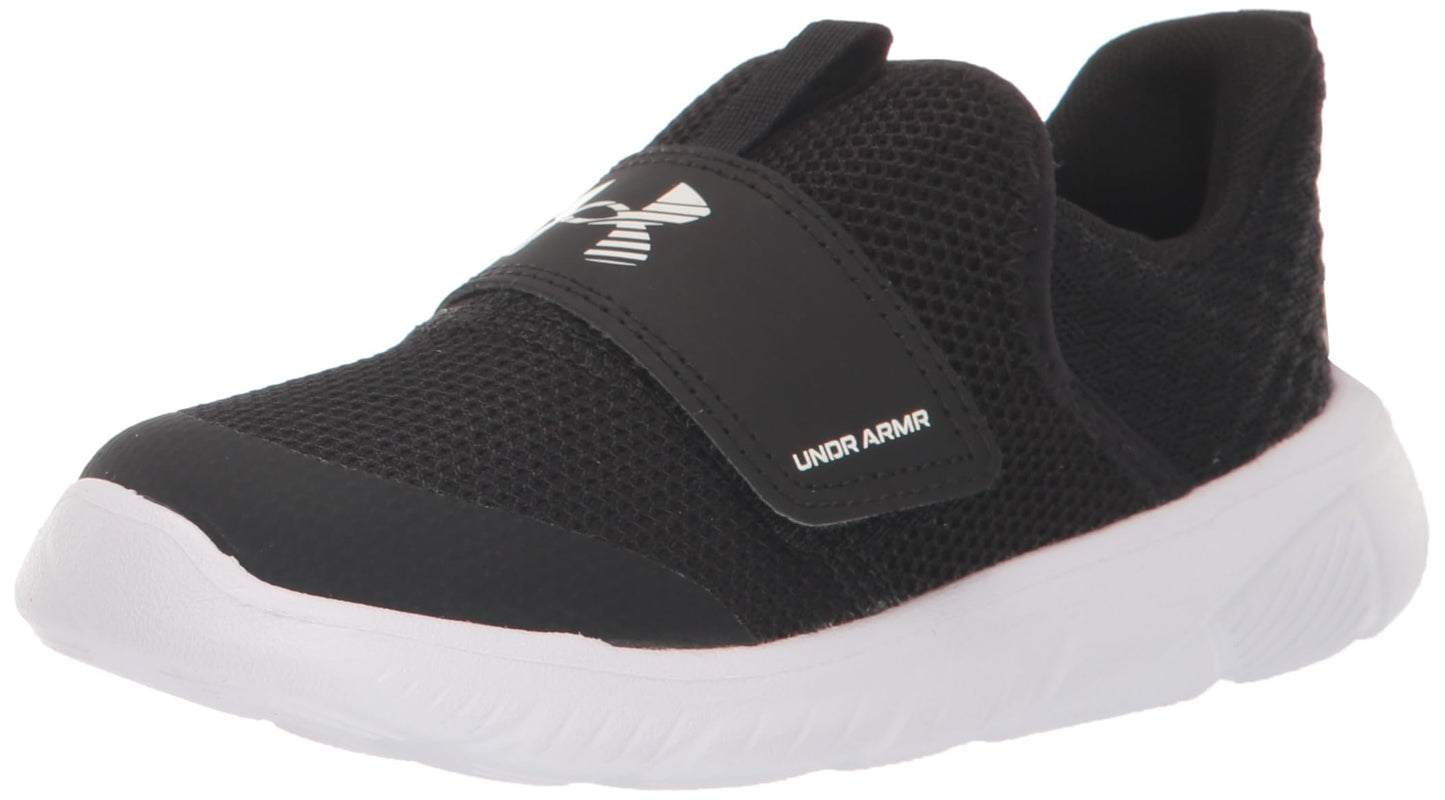 Under Armour Boy's Infant Flash Running Shoe, (001) Black/Black/White, 6 Toddler