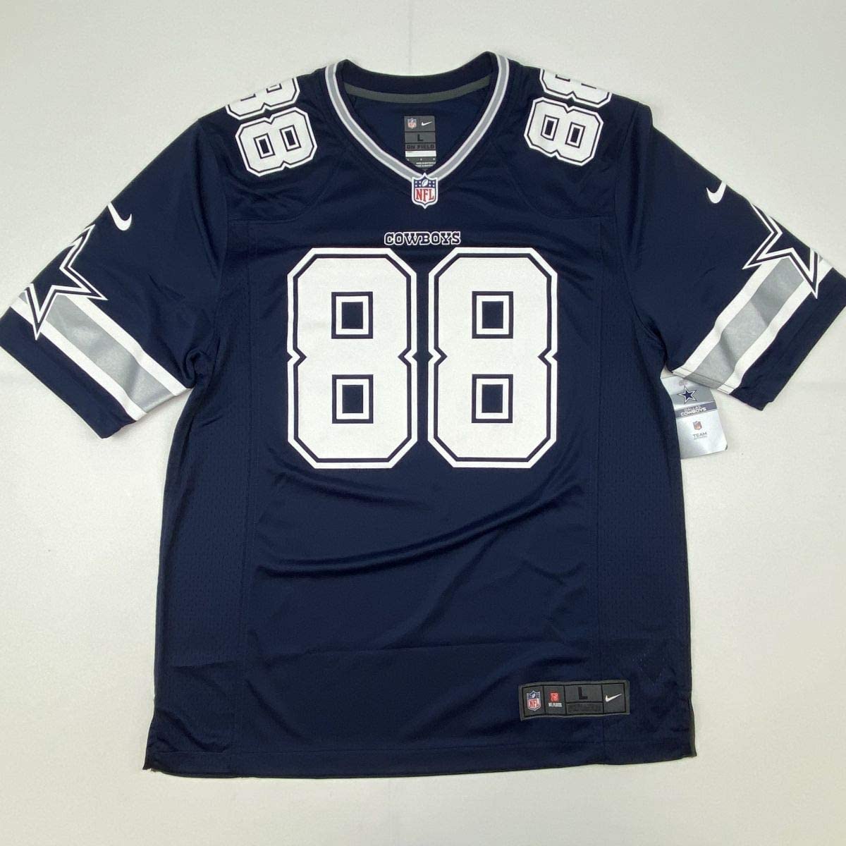 Autographed/Signed CeeDee Lamb Dallas Cowboys Blue Authentic Nike Game Football Jersey Fanatics COA