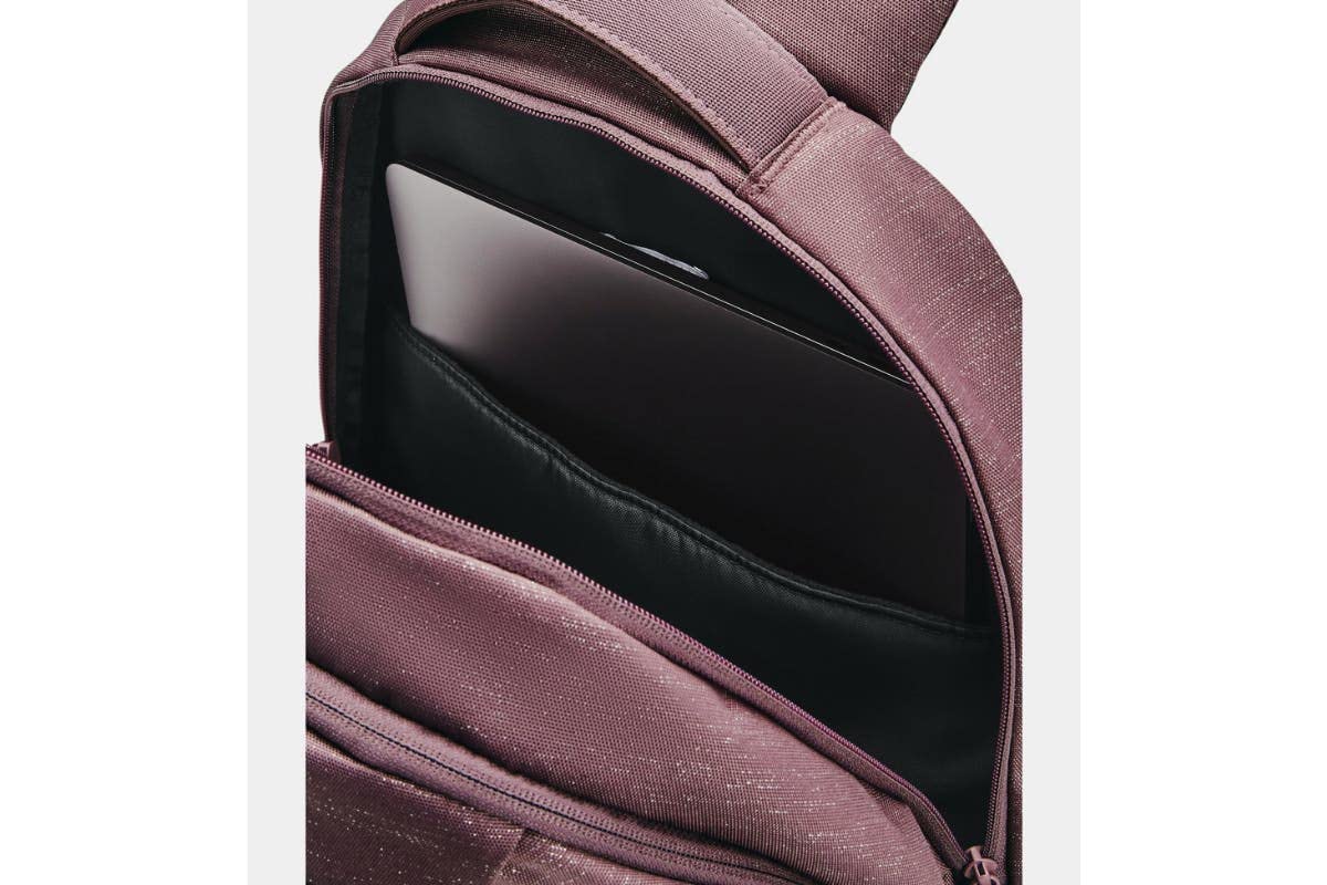 Under Armour Women's Hustle Signature Backpack , Ash Plum (554)/Metallic Silver , One Size Fits All