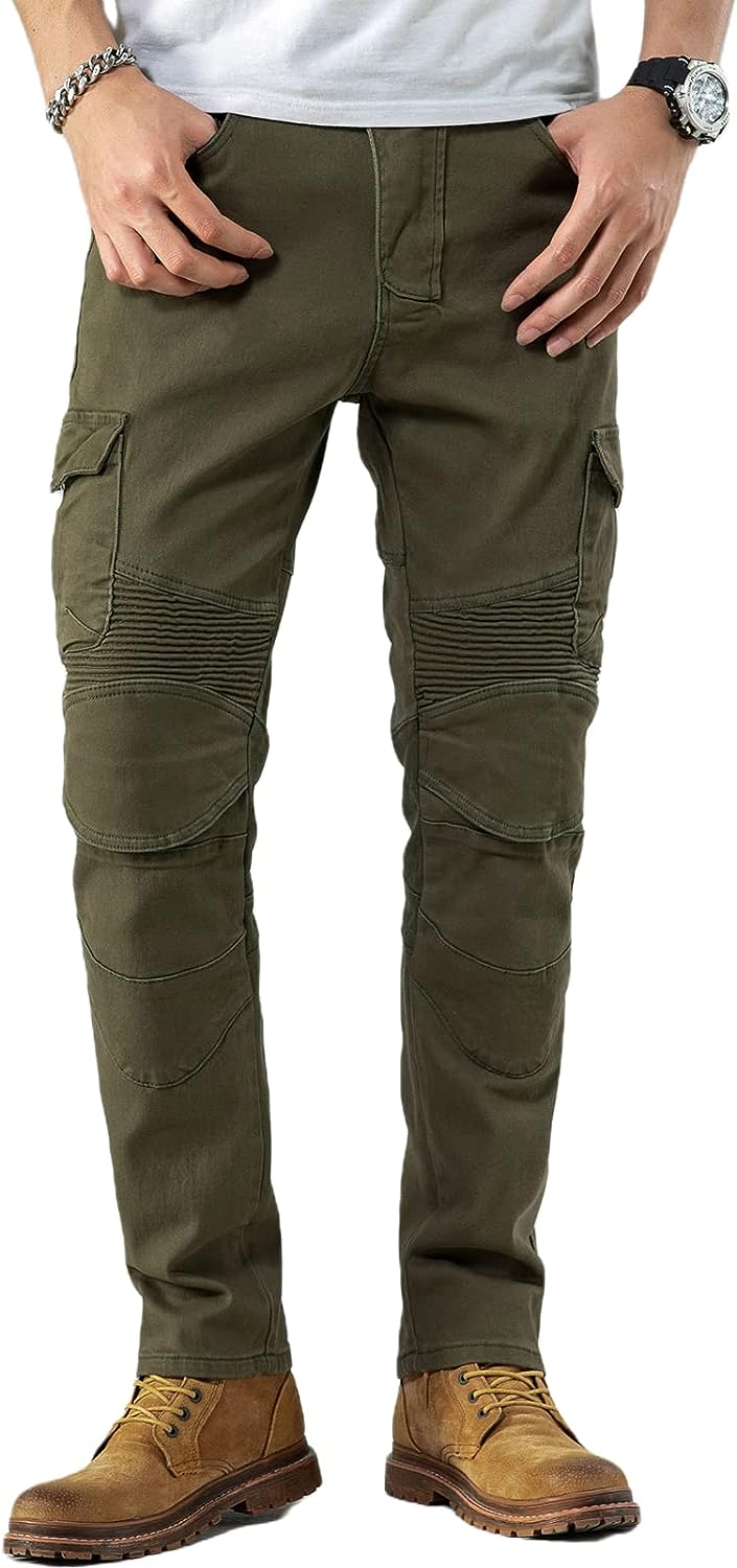 CTBQiTom Motorcycle Pants for Men Motocross Riding Pants Motorbike Riding Denim Jeans Adventure Trousers with CE Armor