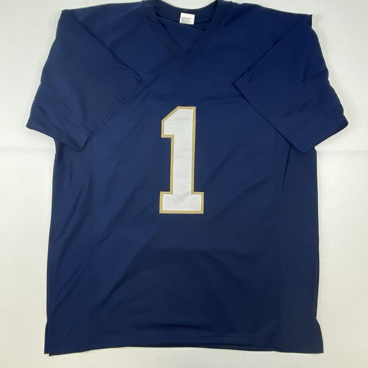 Autographed/Signed Lou Holtz Notre Dame Blue College Football Jersey JSA COA