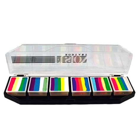FUSION BODY ART Professional Face Painting Palette _ã_ Mermaids & Unicorns | Safe Non-Toxic Makeup Face Paint Kit for Kids | Girl Rainbow Designs - Glow in The Dark Black light _ã_ Cosplay & Art Supplies