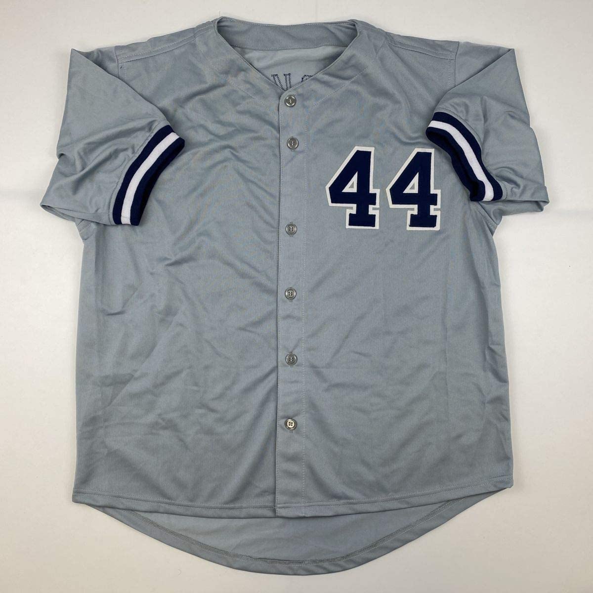 Autographed/Signed Reggie Jackson New York Grey Baseball Jersey Beckett BAS COA