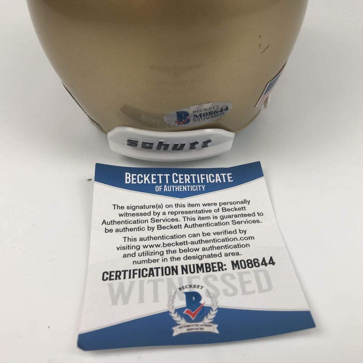 Autographed/Signed Rudy Ruettiger Go Irish Notre Dame Irish College Football Mini Helmet Becket BAS COA