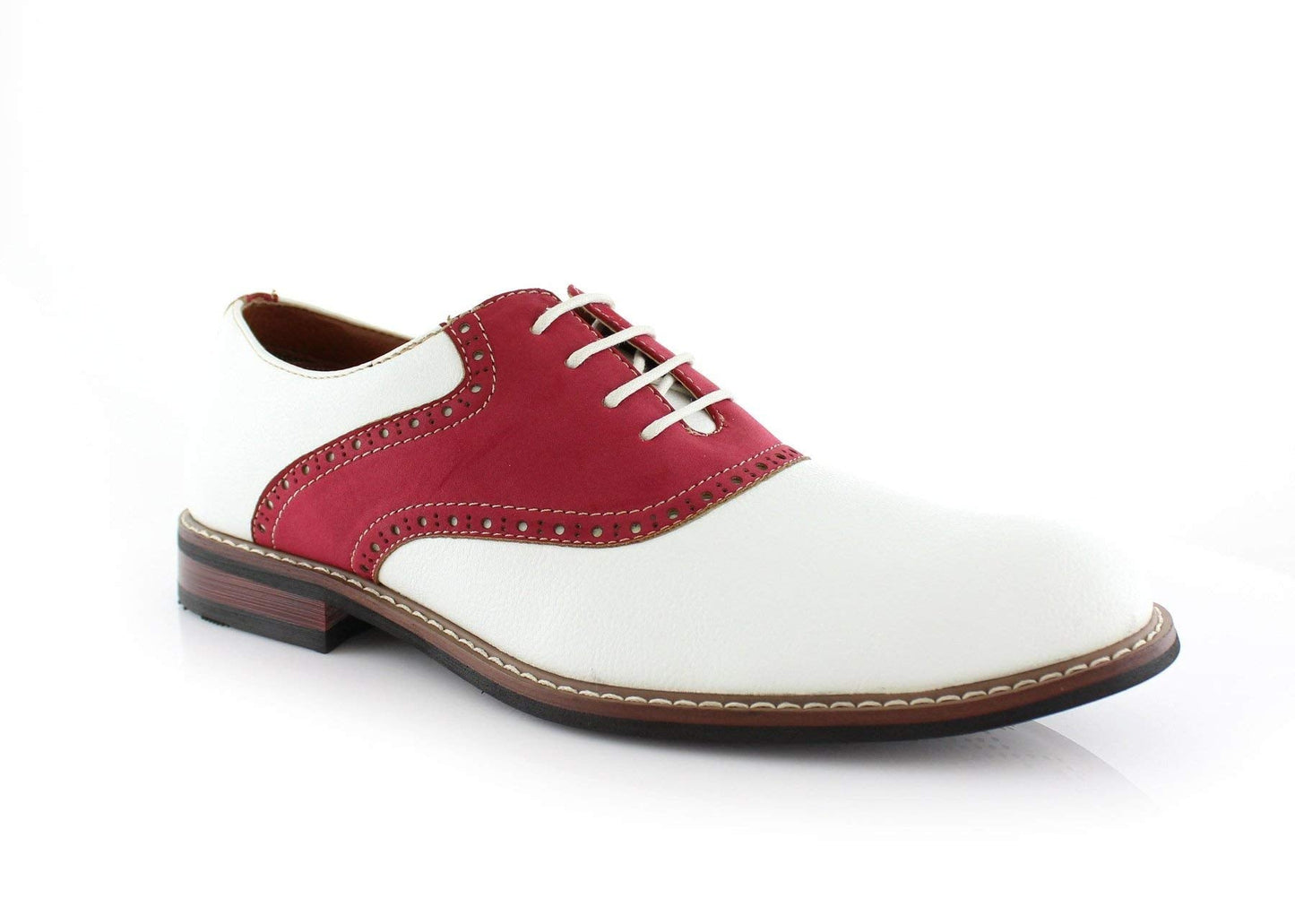 Ferro Aldo Jordan MFA19268A Mens Lace Up Two-Tone Uniform Casual Dress Shoes Red/White