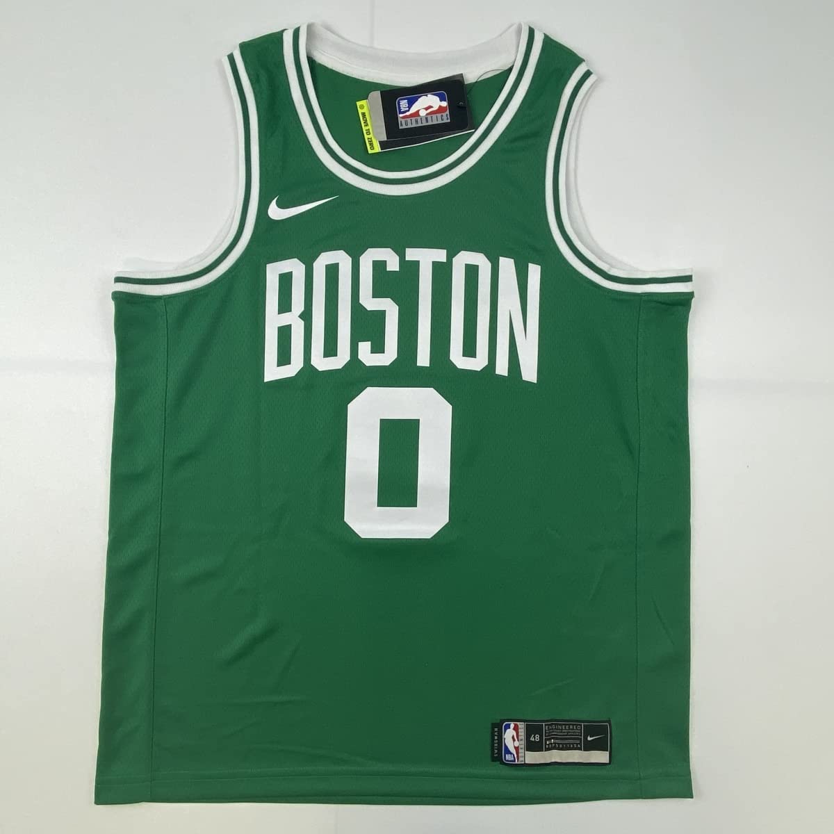 Autographed/Signed Jayson Tatum Boston Celtics Green Basketball Jersey Fanatics COA