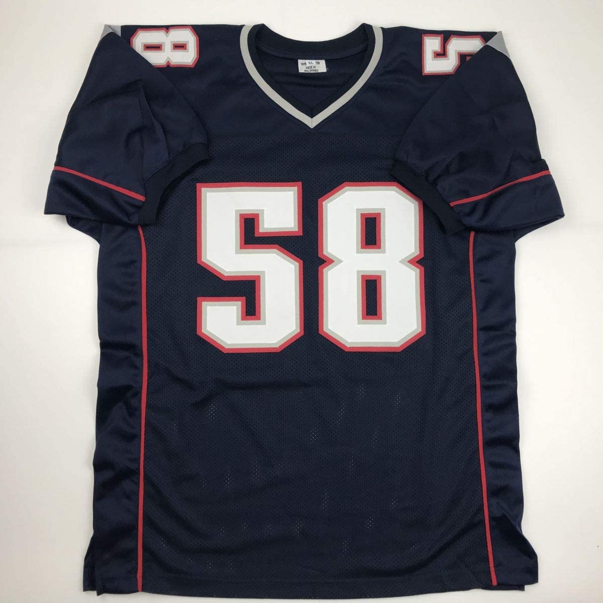 Autographed/Signed Jamie Collins New England Blue Football Jersey JSA COA
