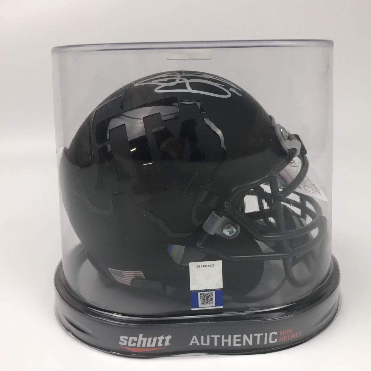 Autographed/Signed Johnny Manziel Texas A&M Aggies Black College Football Mini Helmet JSA COA