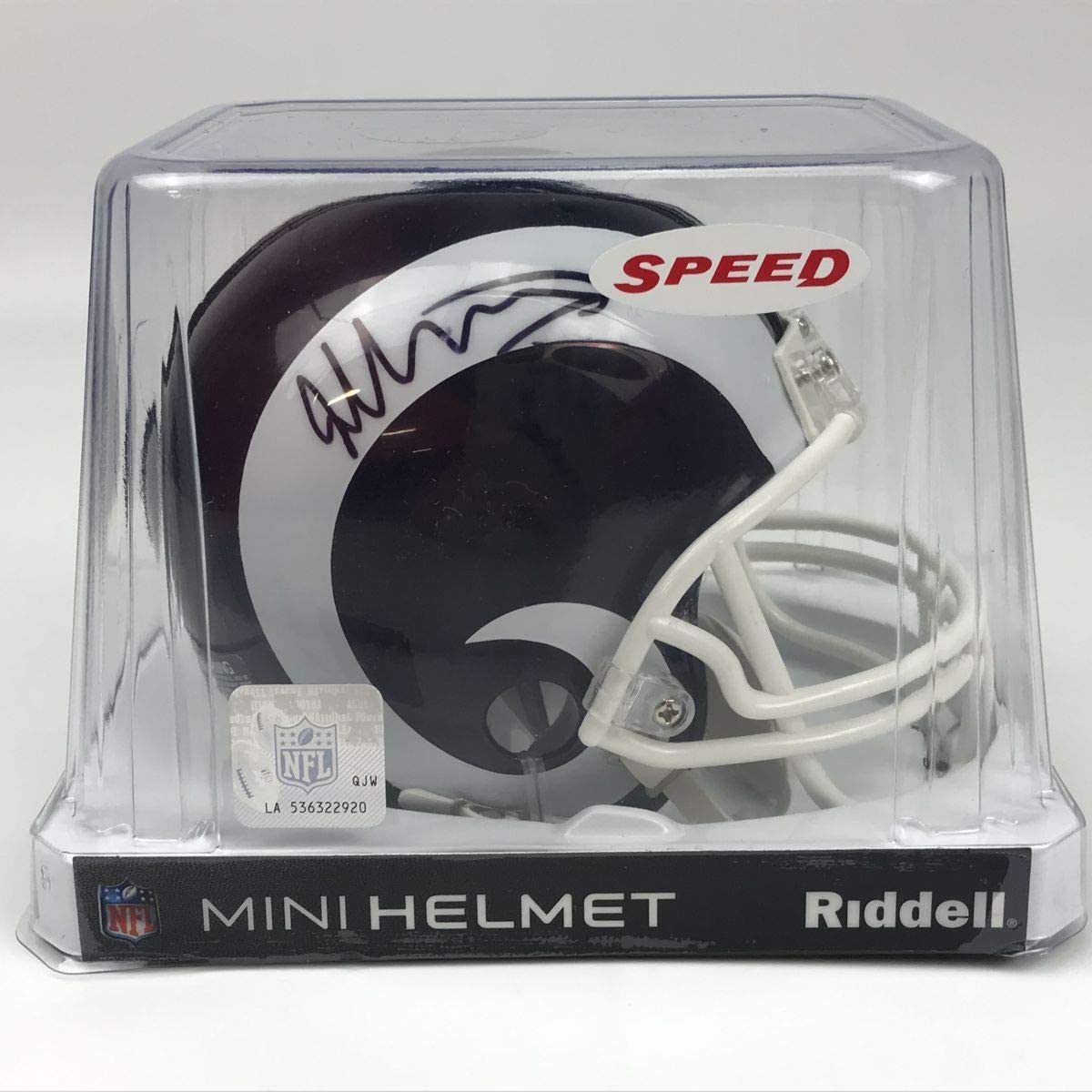 Autographed/Signed Todd Gurley II Los Angeles LA Rams Mini Football Helmet Beckett BAS COA