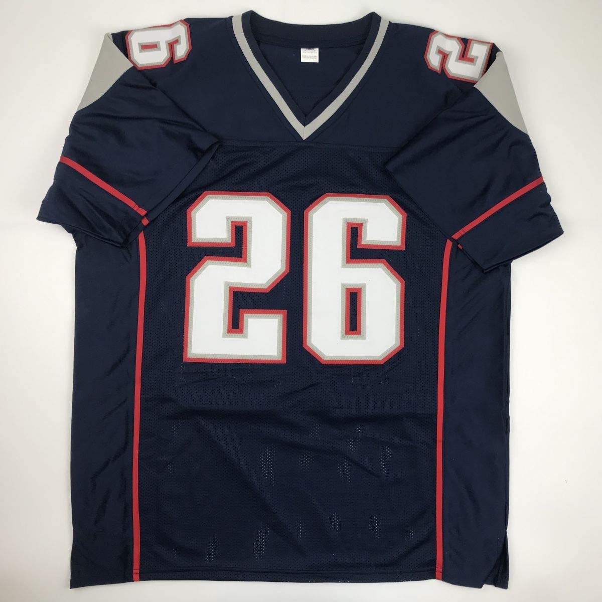 Autographed/Signed Sony Michel New England Blue Football Jersey JSA COA