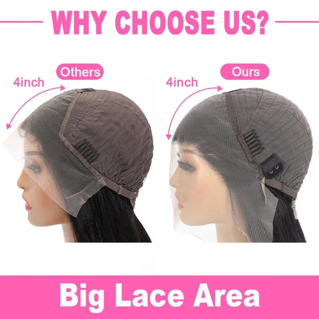 Body Wave Lace Front Wigs Human Hair Pre Plucked 180 Density 26 Inch 13x4 HD