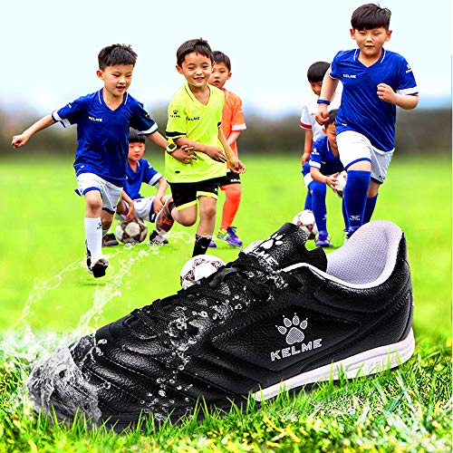 KELME Men Indoor Turf Soccer Shoe, Arch Support Soccer Cleats, Performance Futsal Sneaker Black US 10