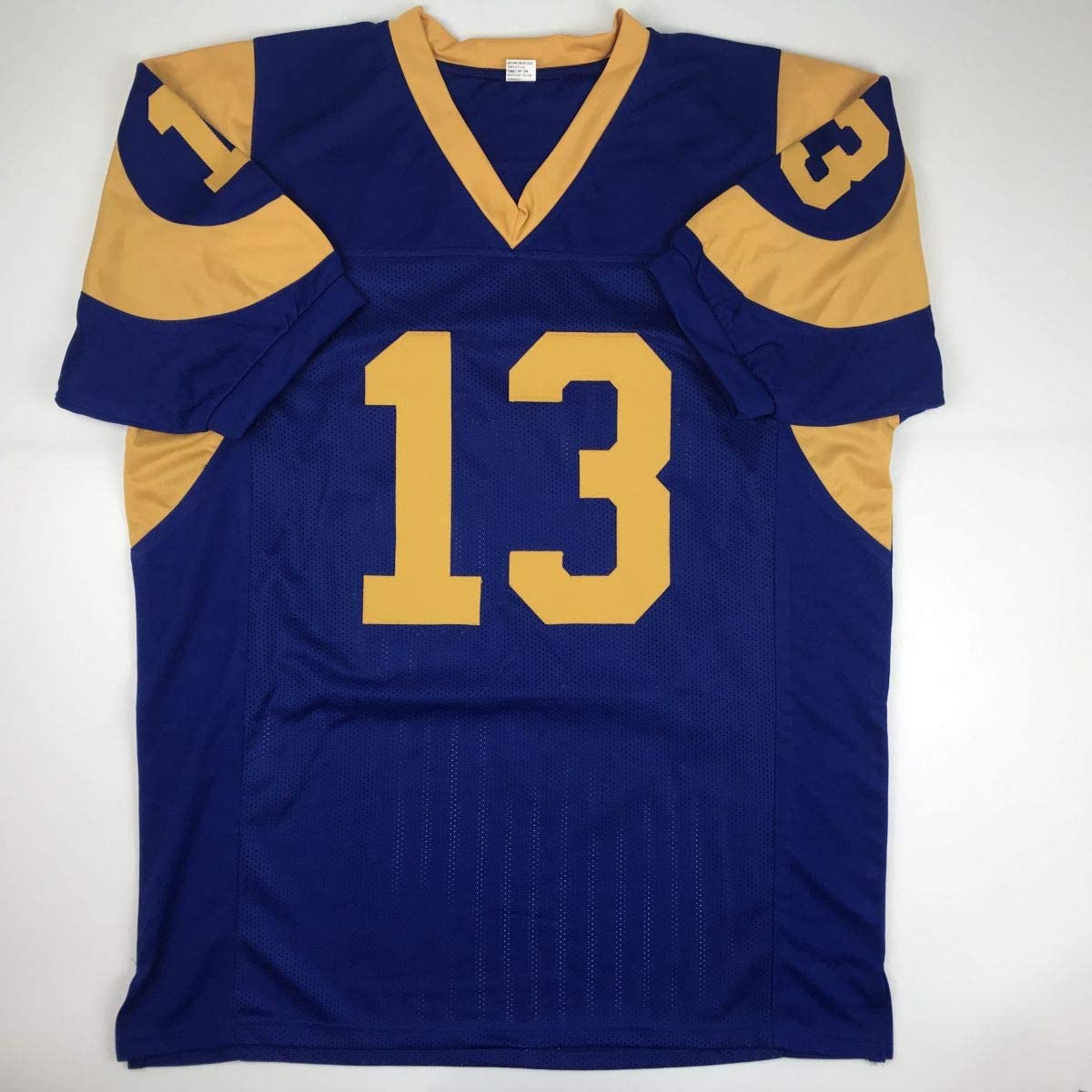 Autographed/Signed Kurt Warner St. Louis Blue Football Jersey JSA COA