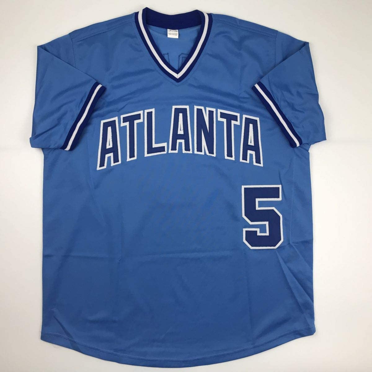 Autographed/Signed Bob Horner Atlanta Light Blue Baseball Jersey JSA COA