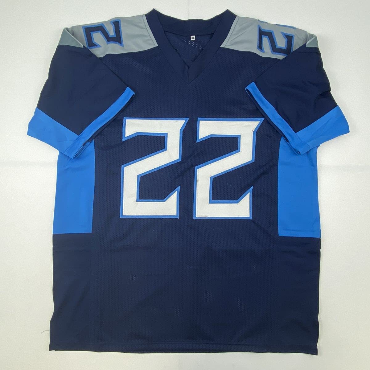 Autographed/Signed Derrick Henry Tennessee Dark Blue Football Jersey Beckett BAS COA