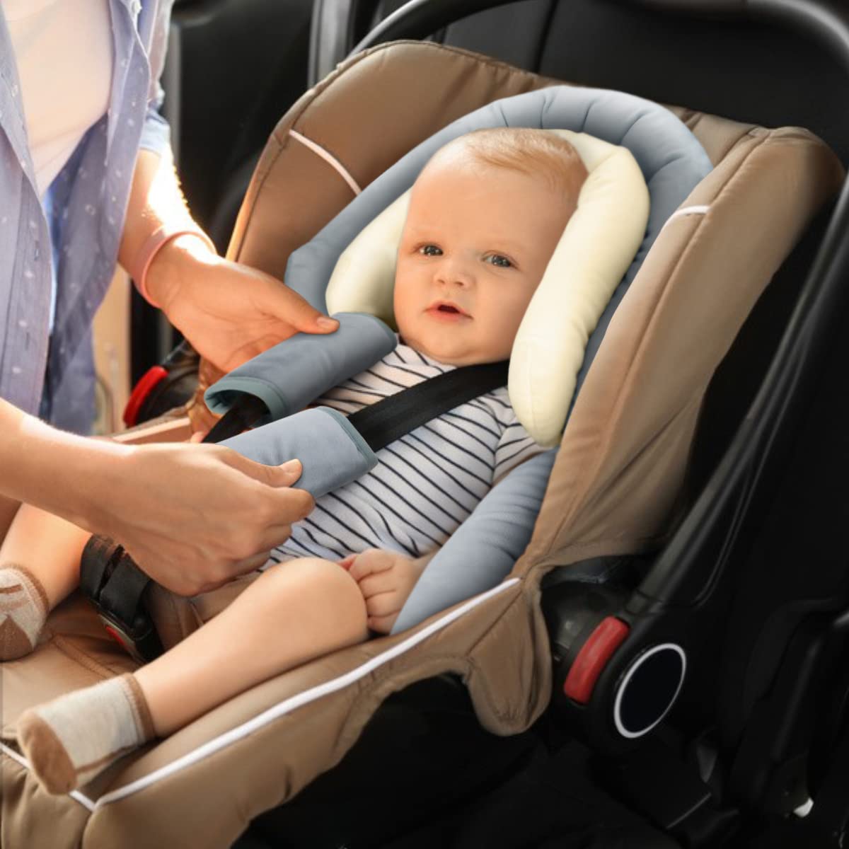 COOLBEBE Upgraded 3-in-1 Babybody Support for Newborn Infant Toddler - Extra Soft Car Seat Insert Cushion Pad, Perfect for Carseats, Strollers, Swings