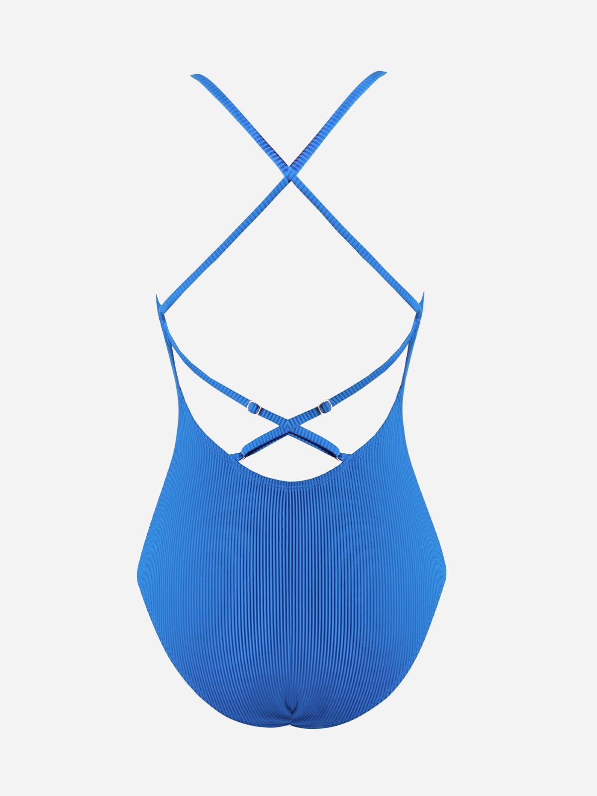 CUPSHE Women's One Piece Swimsuit Backless Tie V Neck Bathing Suit, M Cobalt Blue