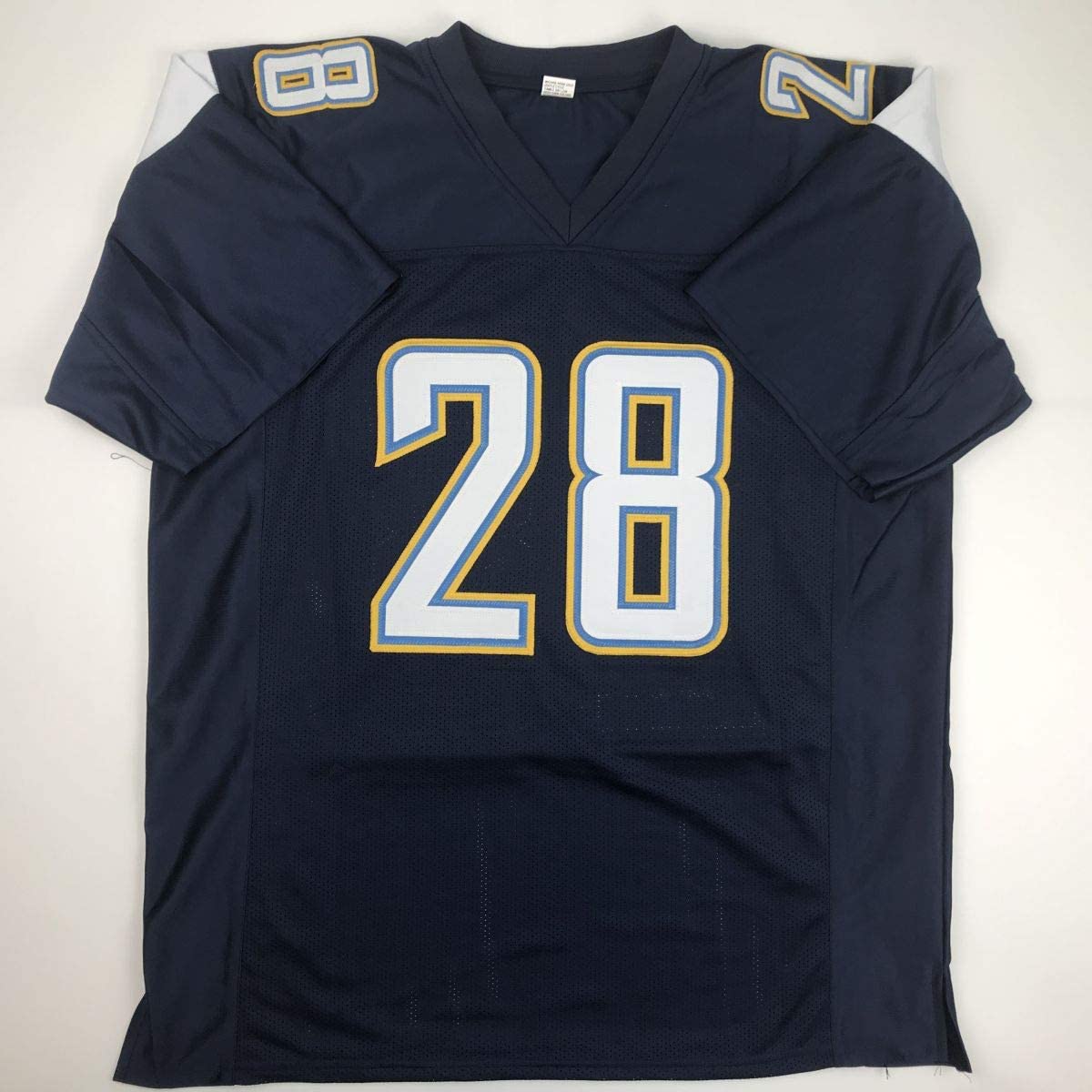 Autographed/Signed Melvin Gordon Los Angeles LA Dark Blue Football Jersey JSA COA