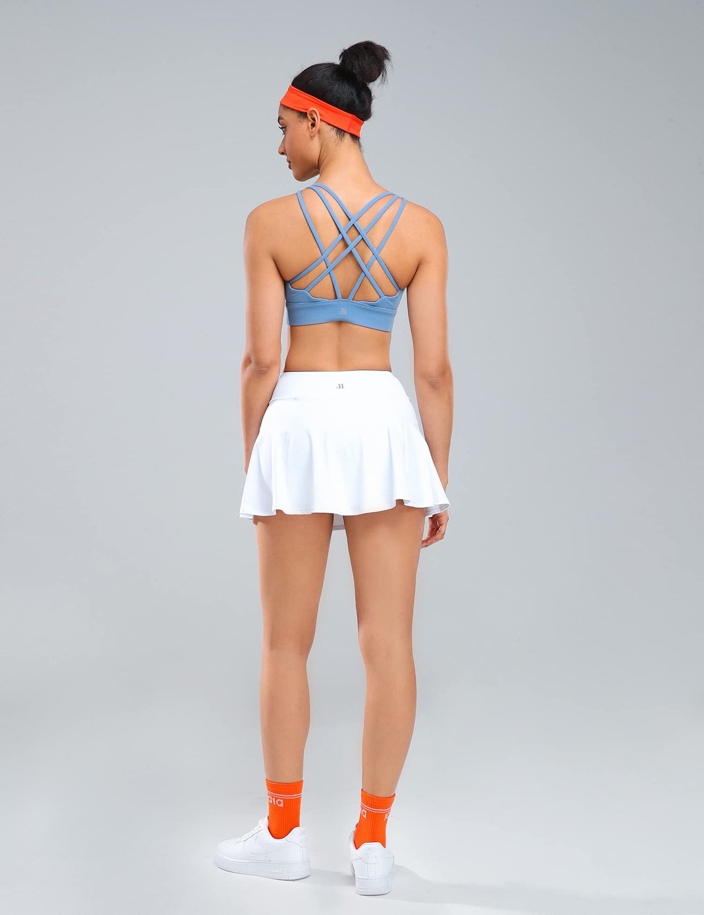 1a1a Women’s Golf Skirt with Pockets Inner Shorts High Waist Moisture Wicking White Small