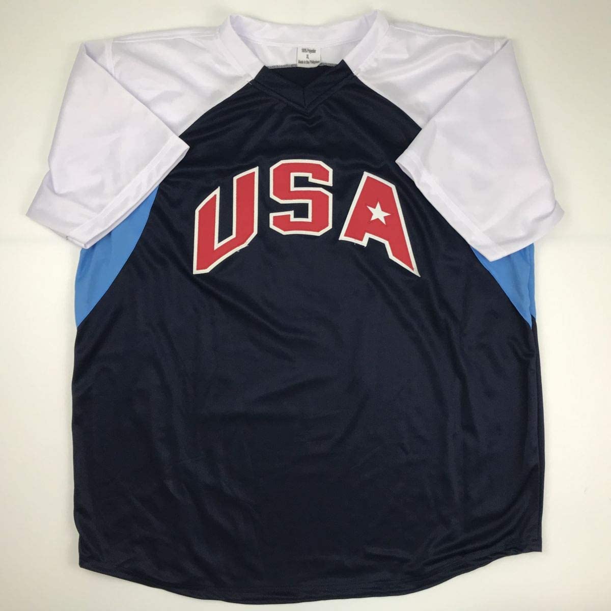 Autographed/Signed Cat Osterman USA United States Blue Team Softball Jersey JSA COA