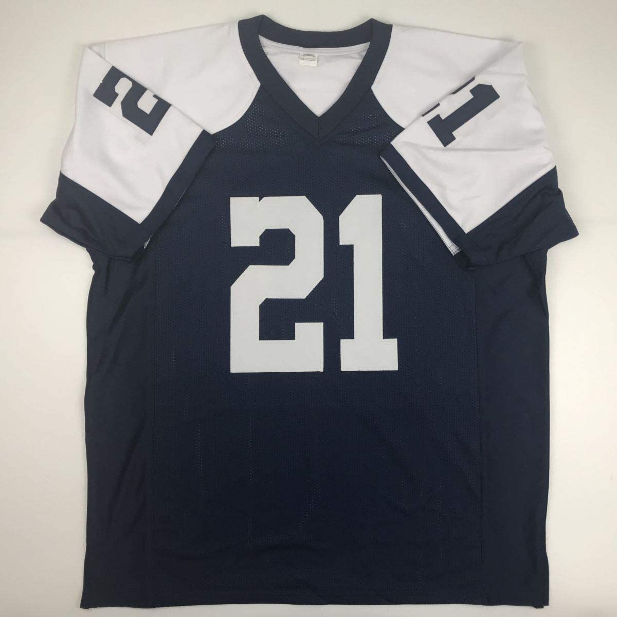Autographed/Signed Ezekiel Elliott Dallas Thanksgiving Day Football Jersey Beckett BAS COA