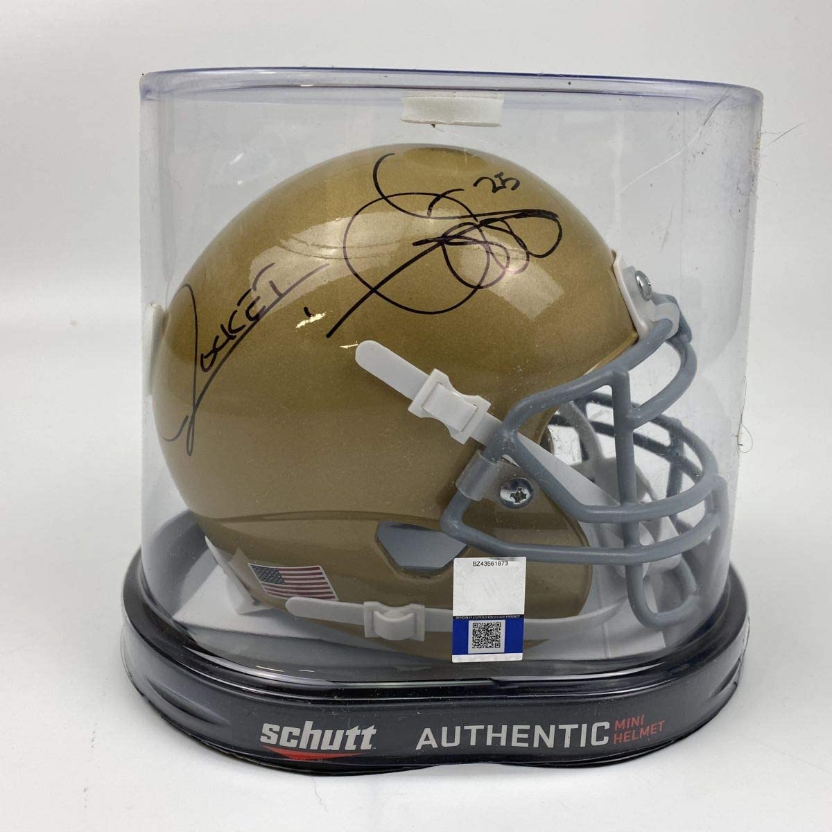 Autographed/Signed Raghib Ismail Rocket Notre Dame Irish Football Mini Helmet JSA COA