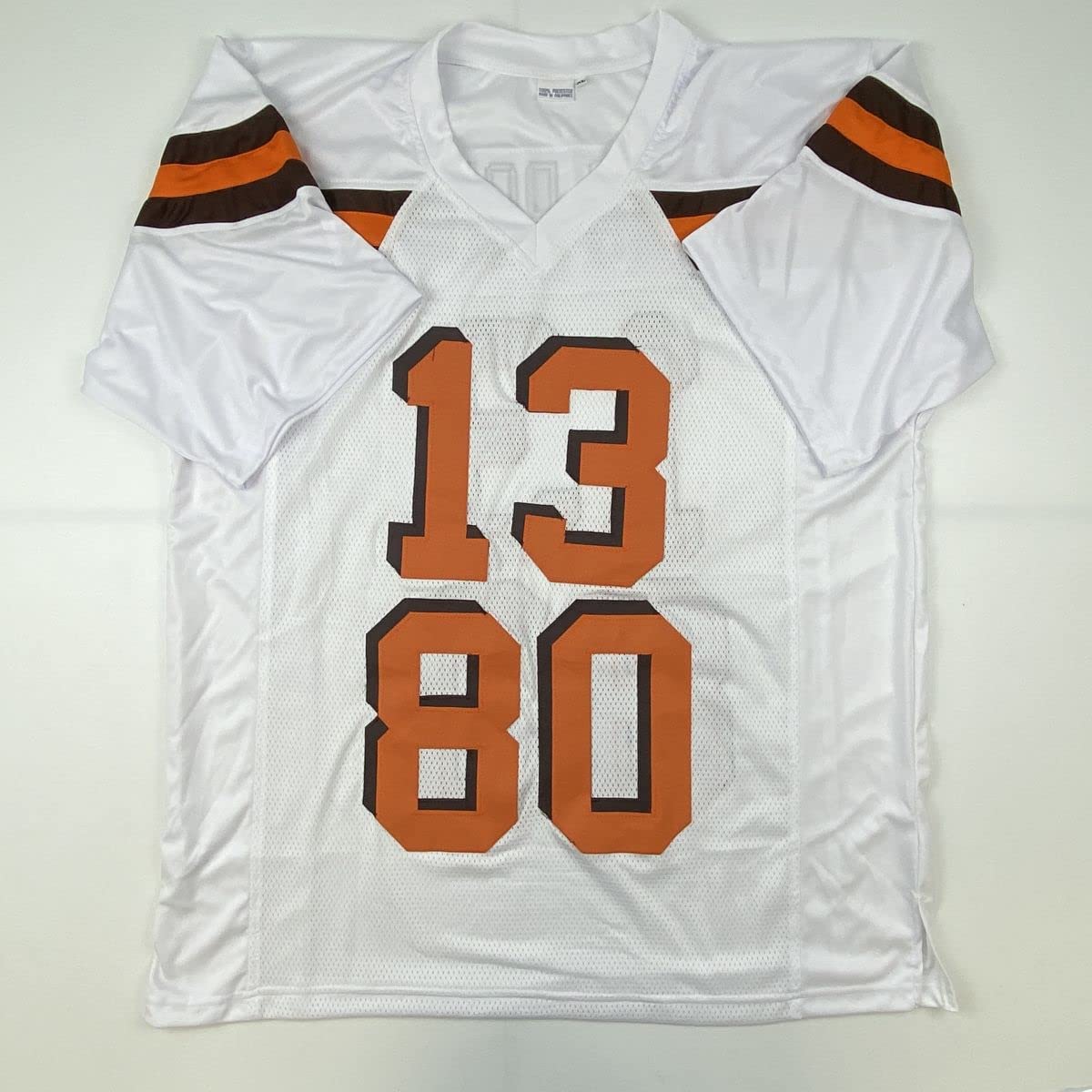 Autographed/Signed Odell Beckham Jr. & Jarvis Landry Cleveland White Football Jersey JSA COA