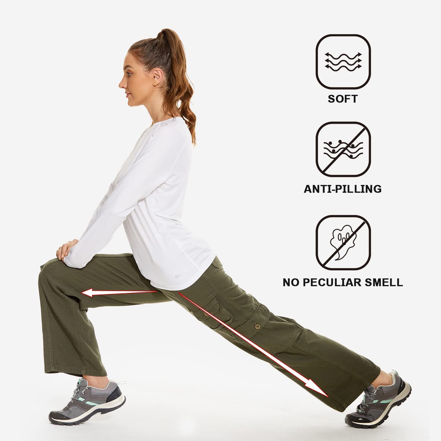 Women's Hiking Cargo Pants Joggers Cotton Casual Military Army Combat Work Pants with 7 Pockets,Army Green XL