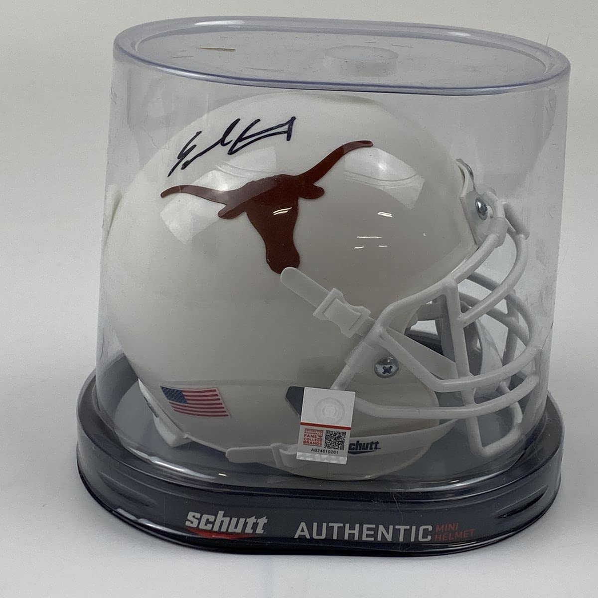 Autographed/Signed Earl Campbell Texas Longhorns College Football Mini Helmet Beckett BAS COA
