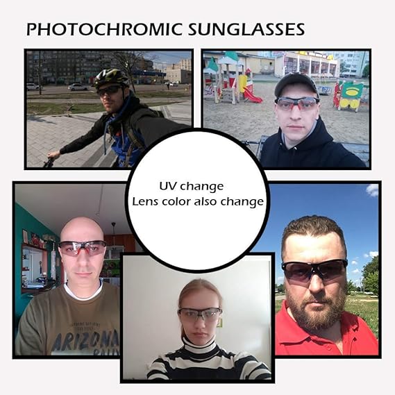 ROCKBROS Photochromic Cycling Sunglasses UV Protection Adaptive Lens