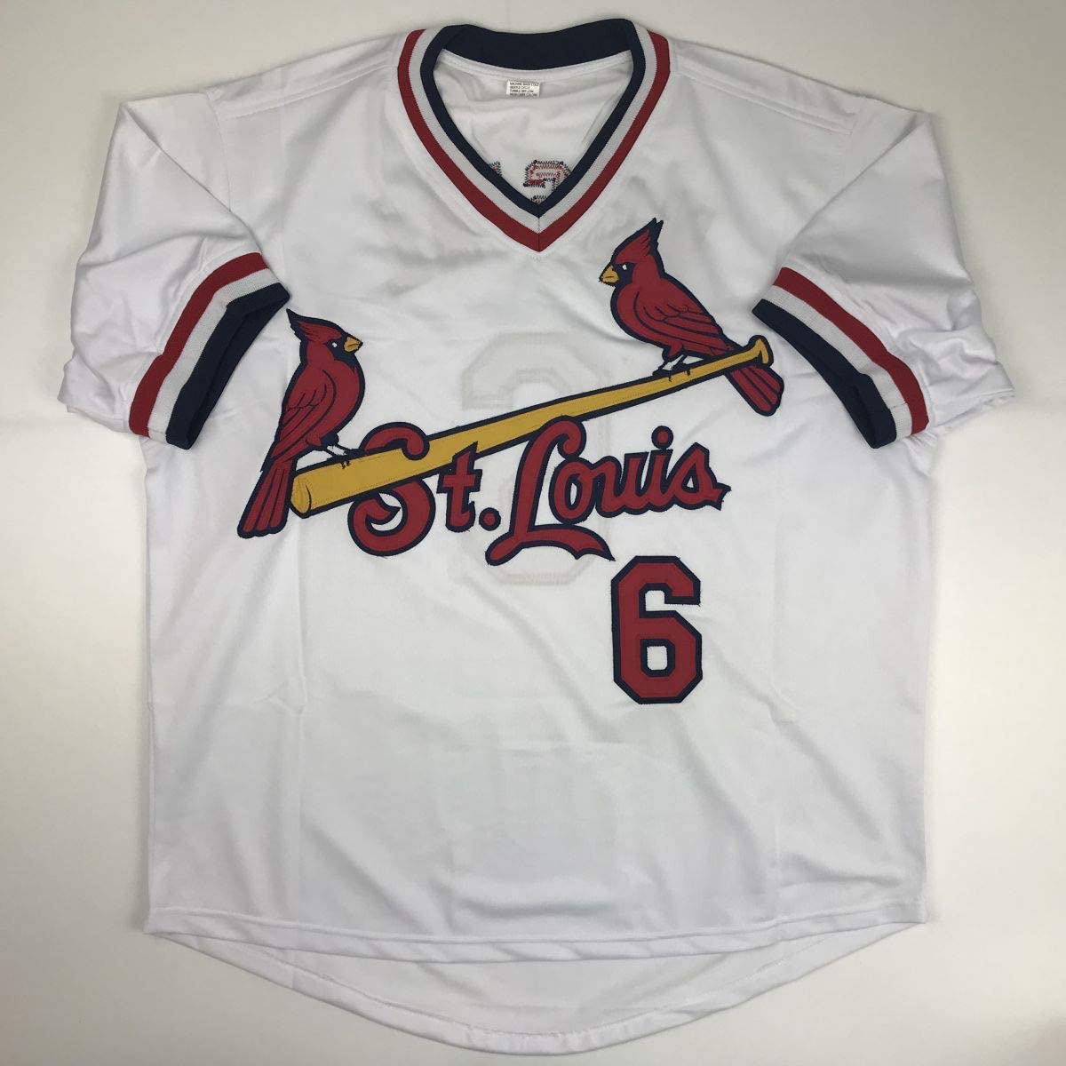 Autographed/Signed Stan Musial St. Louis White Baseball Jersey PSA/DNA COA