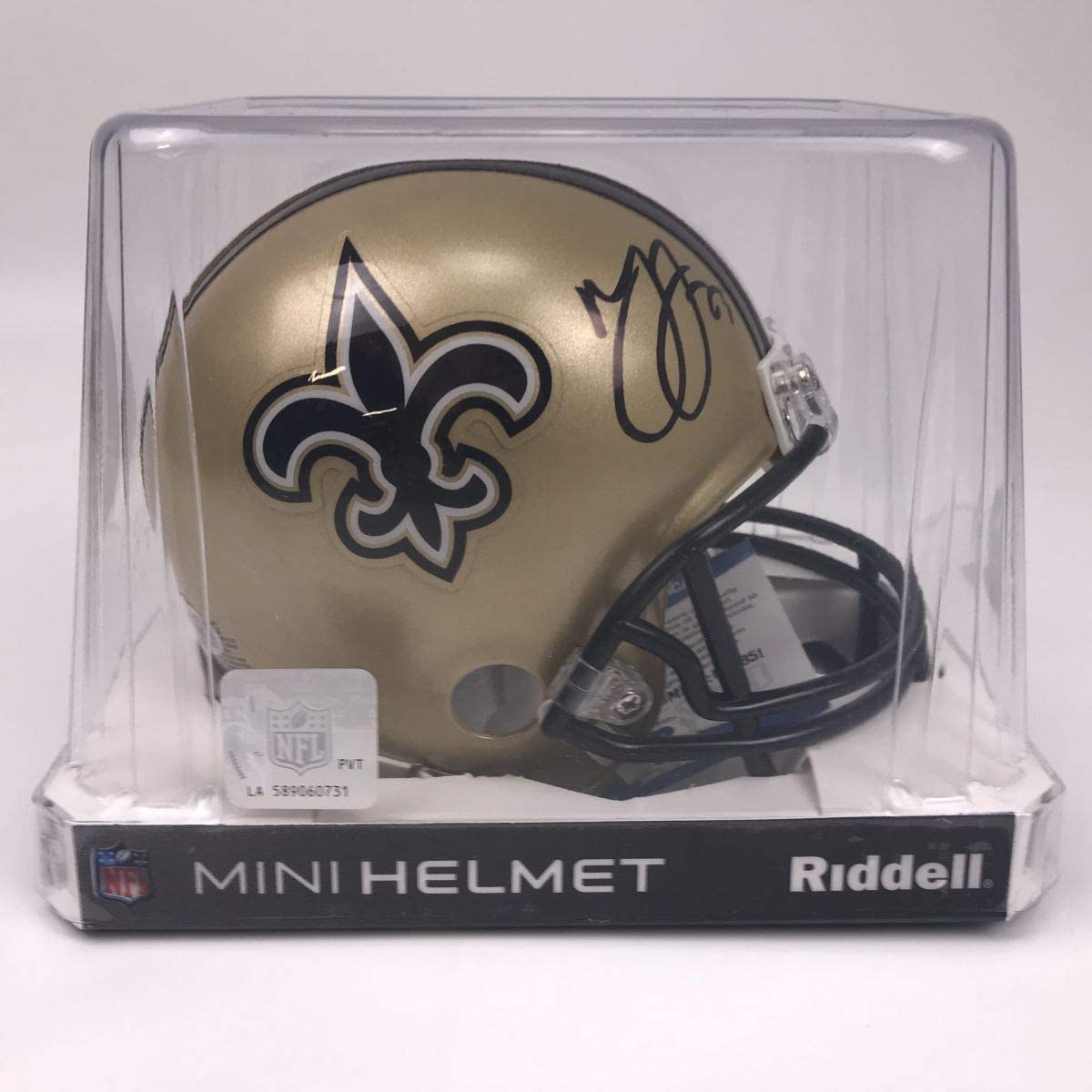 Autographed/Signed Marshon Lattimore New Orleans Saints Football Mini Helmet Beckett BAS COA