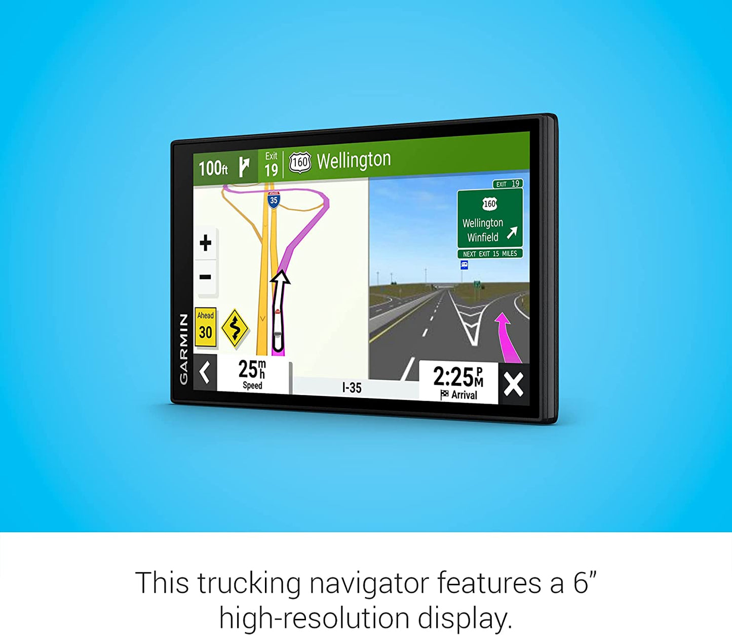 Garmin dēzl™ OTR610, Large, Easy-to-Read 6” GPS Truck Navigator, Custom Truck Routing, High-Resolution Birdseye Satellite Imagery, Directory of Truck & Trailer Services