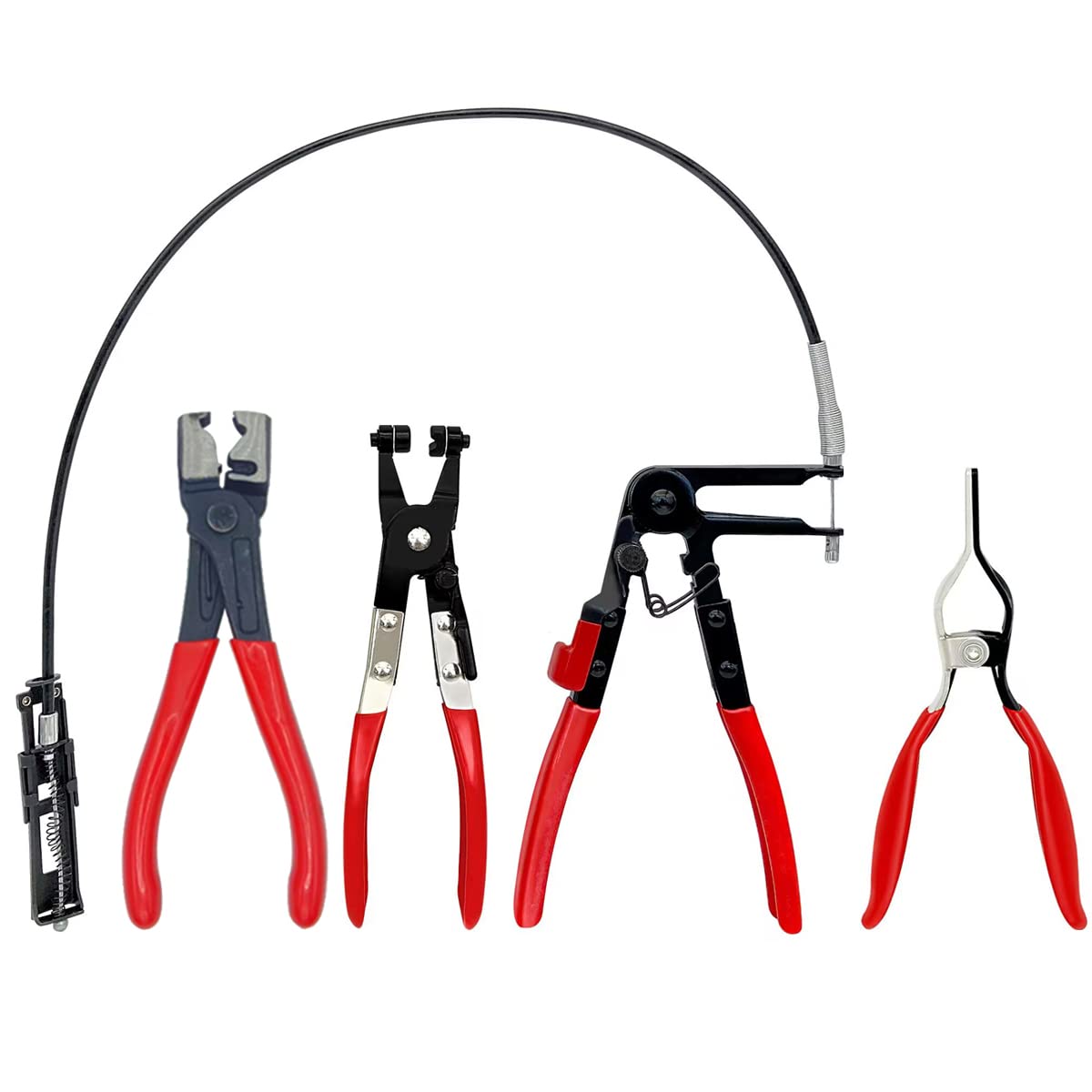 4PCS Hose Clamp Pliers, Spring Clamp Pliers, Self-Tightening Hose Clamps Remover