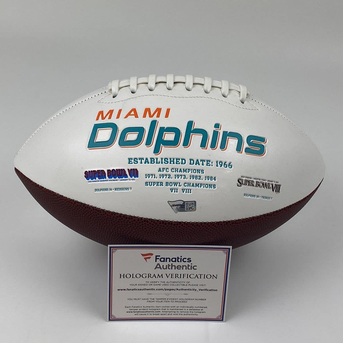 Autographed/Signed Jaylen Waddle Miami Dolphins Full Size F/S White Panel Logo Football Fanatics COA