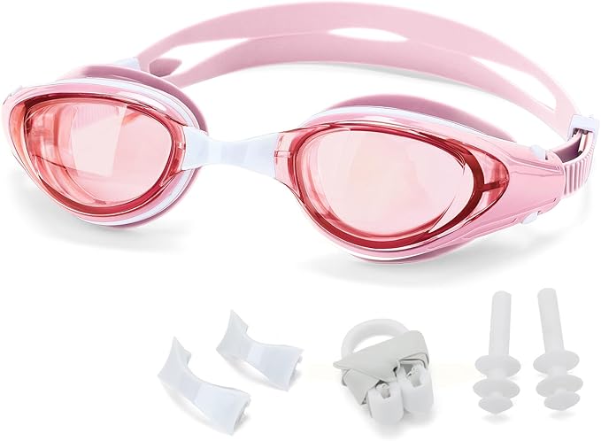 WAVE Nearsighted Swim Goggles, Shortsighted Swimming Goggles for Adults Youth, Anti Fog UV Protection Comfort Silicone Frame