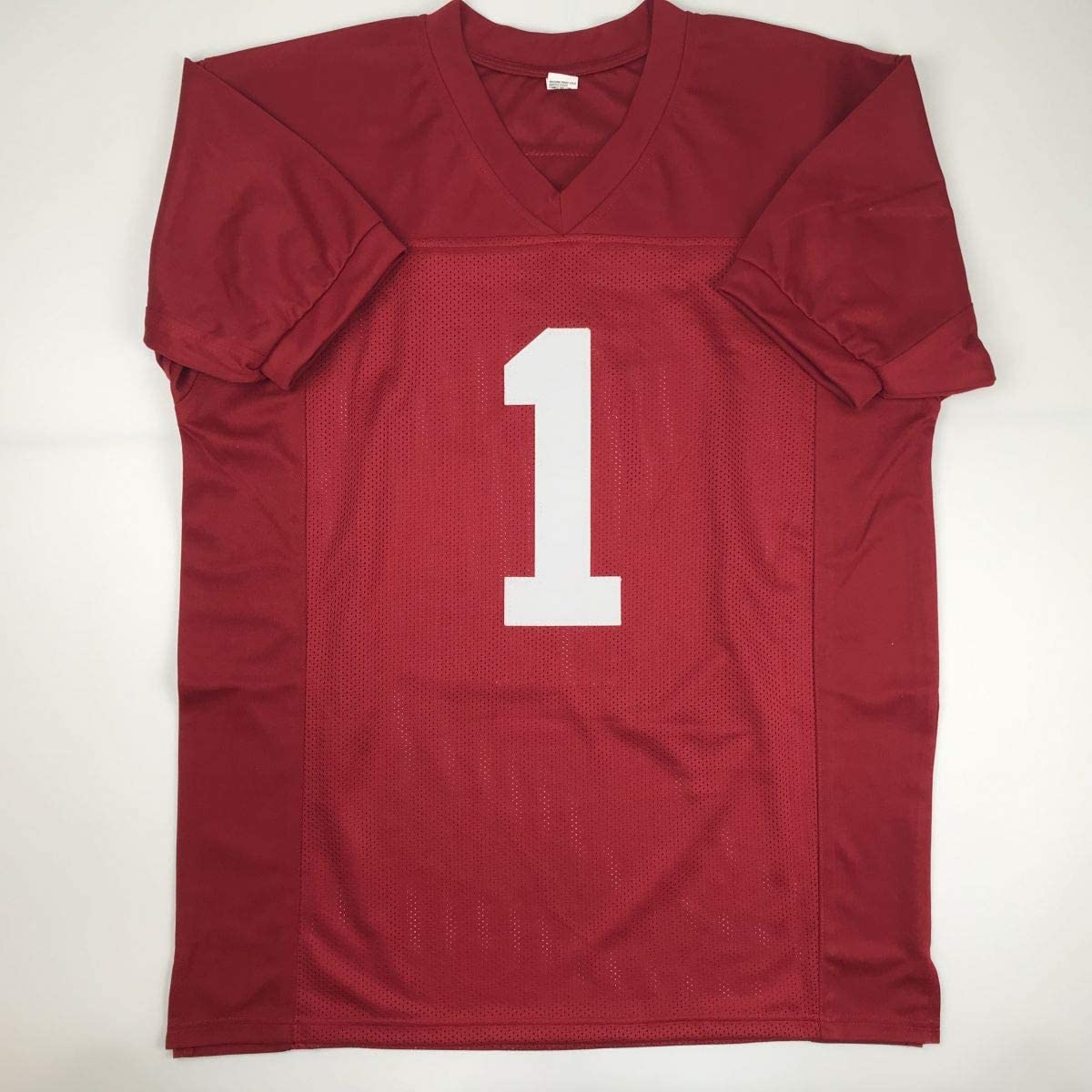 Autographed/Signed Nick Saban Alabama Red College Football Jersey Beckett BAS COA