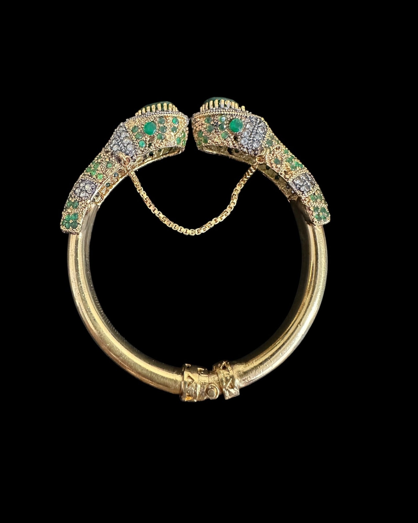 BG805 SALWA zircon bangles - Green openable ( SHIPS IN 4 WEEKS )