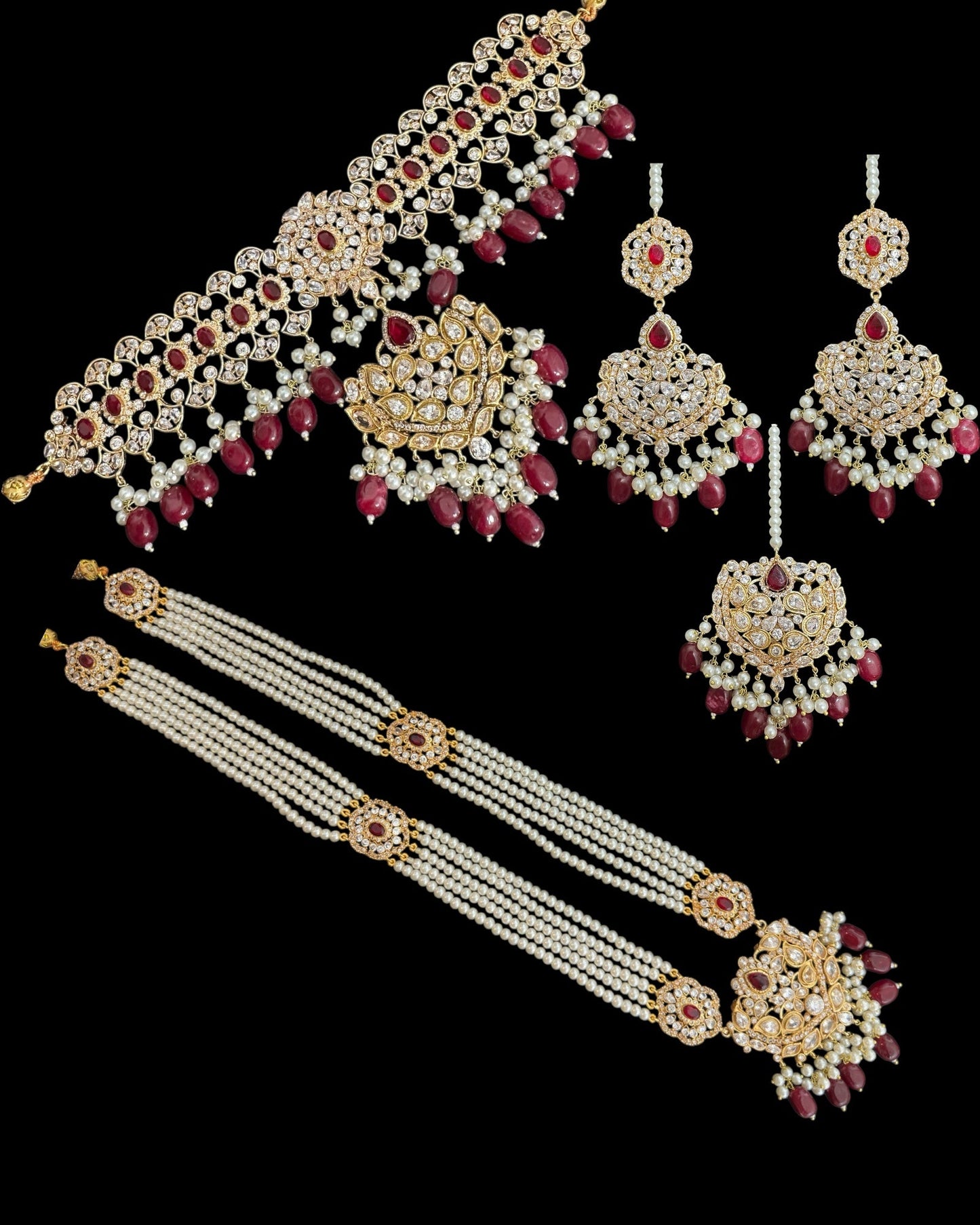 BR491 SHAIRA ruby bridal set ( READY TO SHIP )