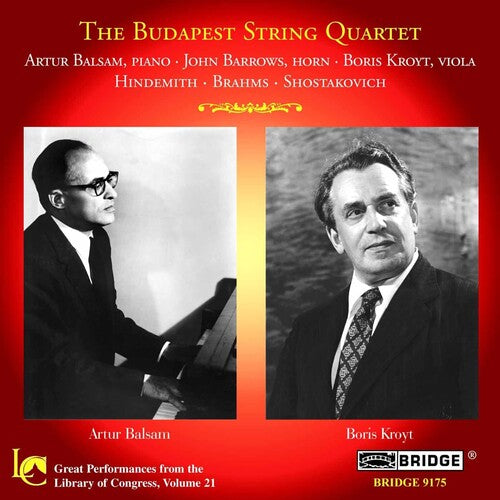 Hindemith / Brahms / Kroyt / Barrows / Gorodetzky - Great Performances From The Library Of Congress 21 - Music CD