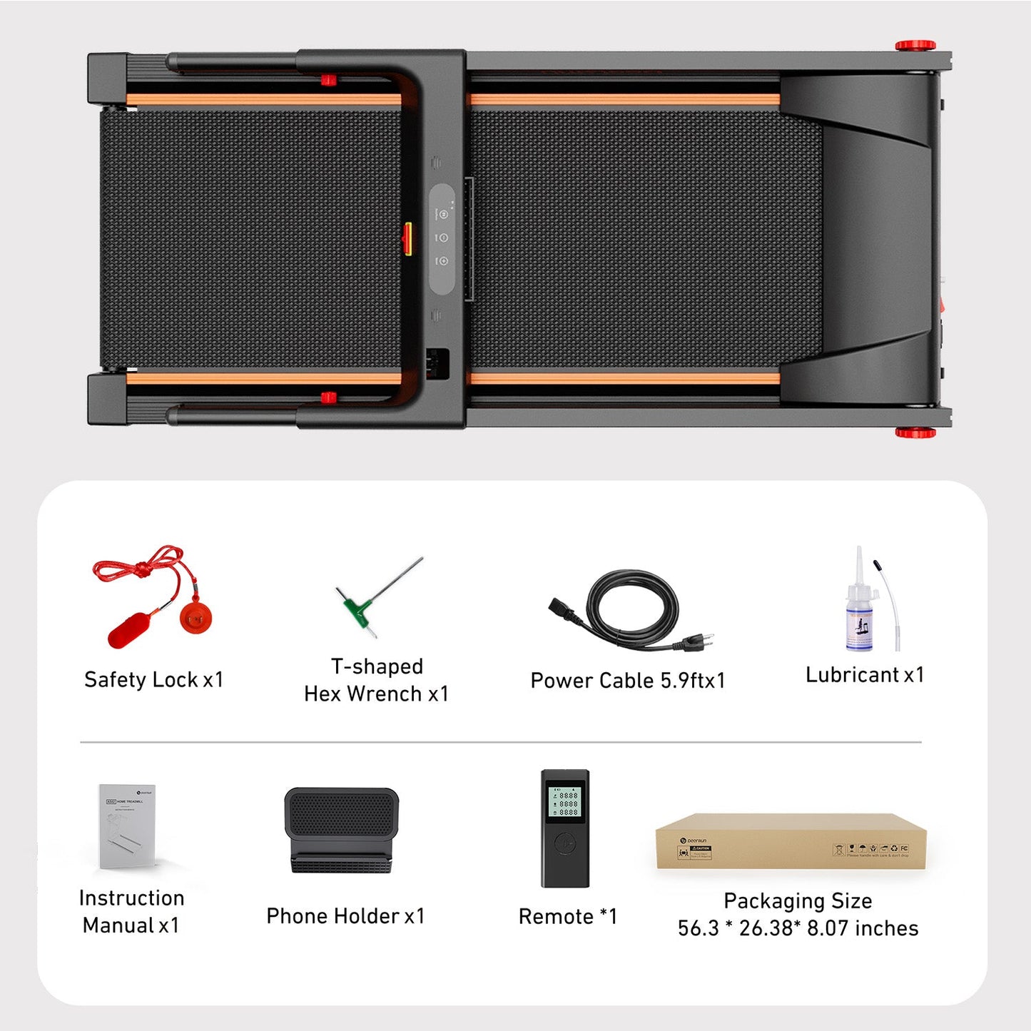 DeerRun A1 Pro Move+ 6% Incline Foldable Treadmill——Upgraded Chip & NFC Support | 350Lbs, 10mph