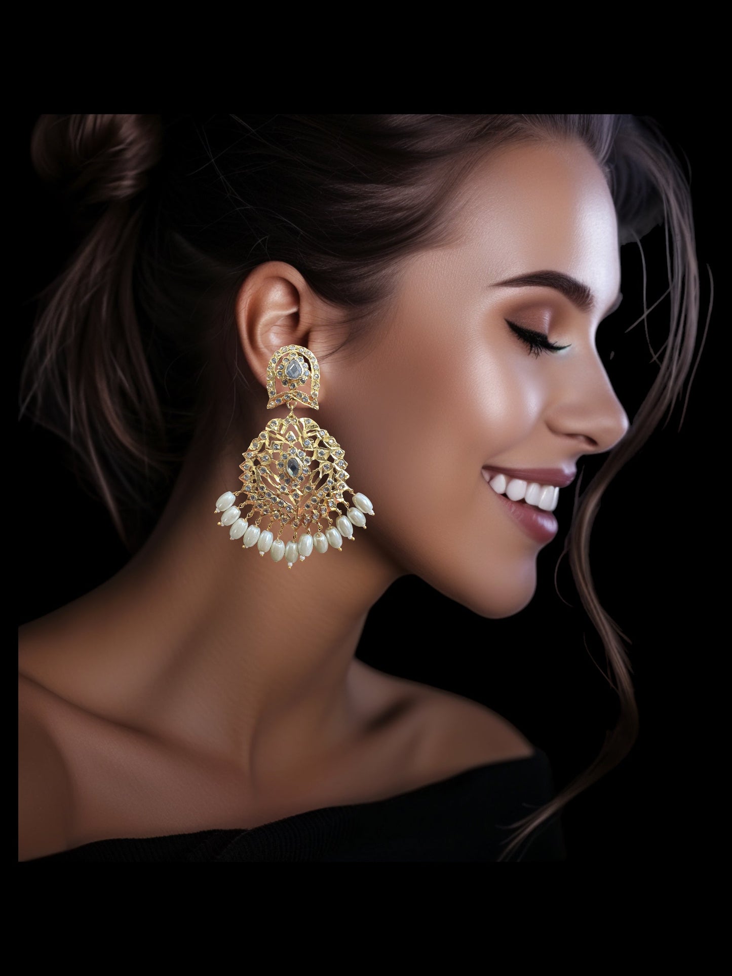 DER611 Jiera earrings in pearls ( READY TO SHIP )
