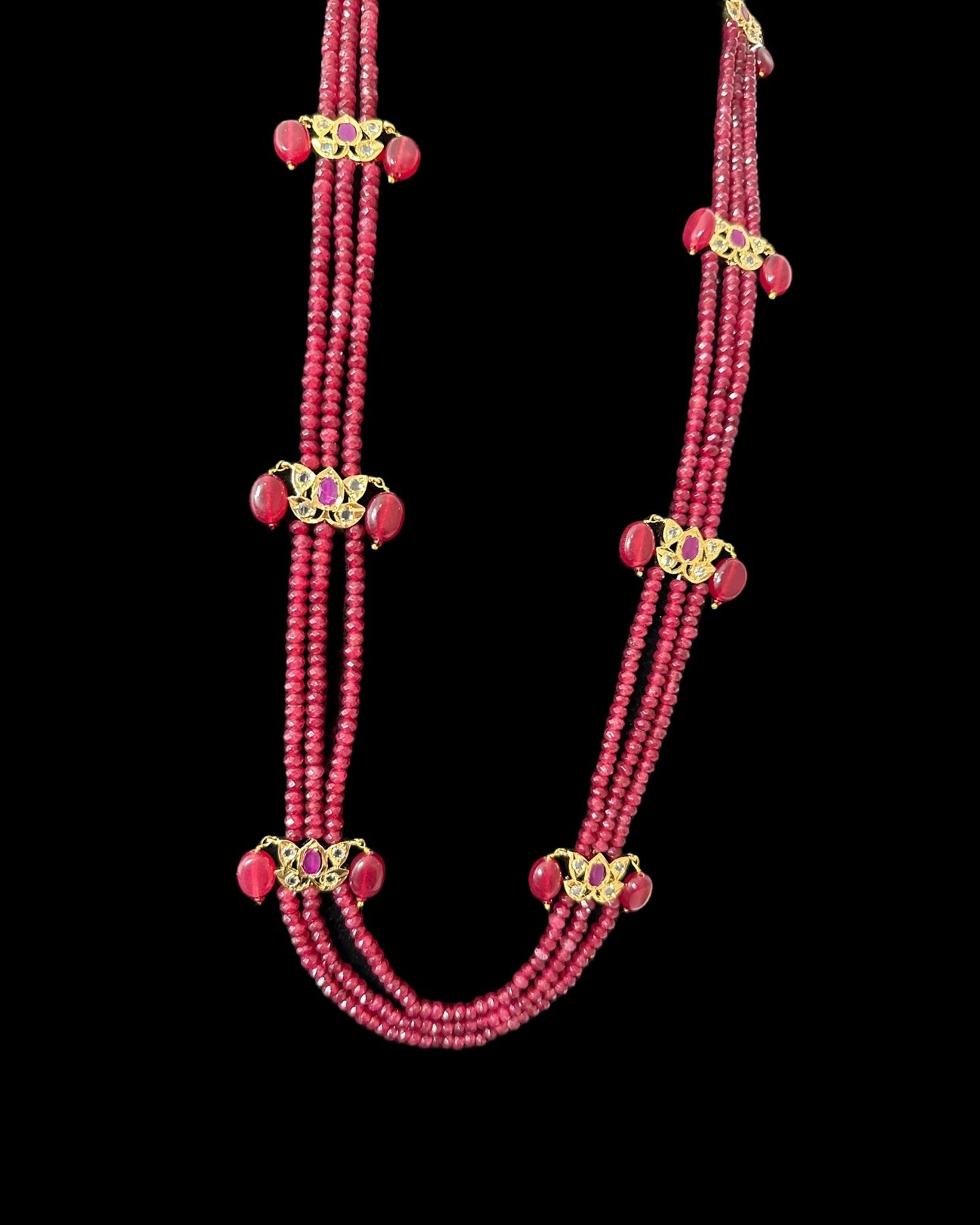 LN64 Raina Ruby beads necklace (SHIPS IN 3 WEEKS )